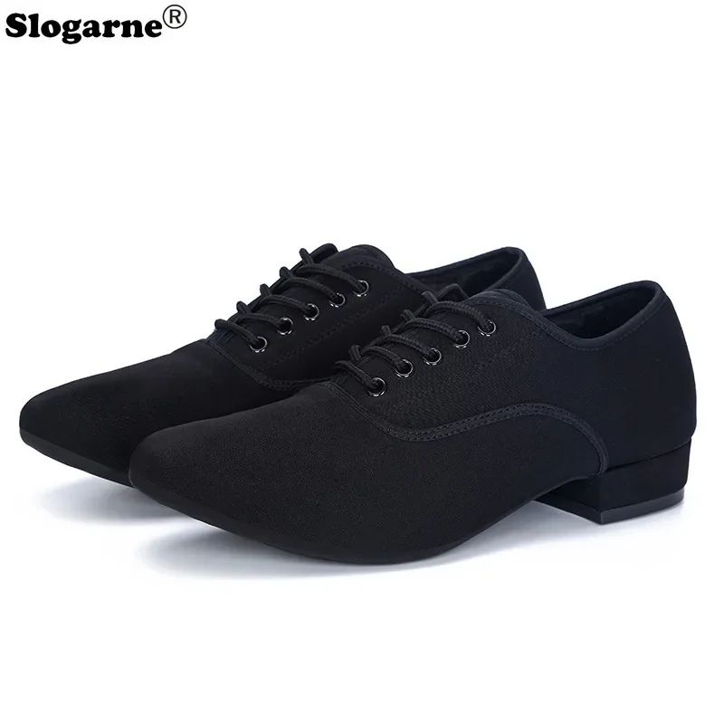 

Men Oxford Fabric Latin Shoes Male 3CM Heels Jazz Ballroon Dance Shoes Man Breath Modern Tango Dance Sneakers Salsa Sports Shoes