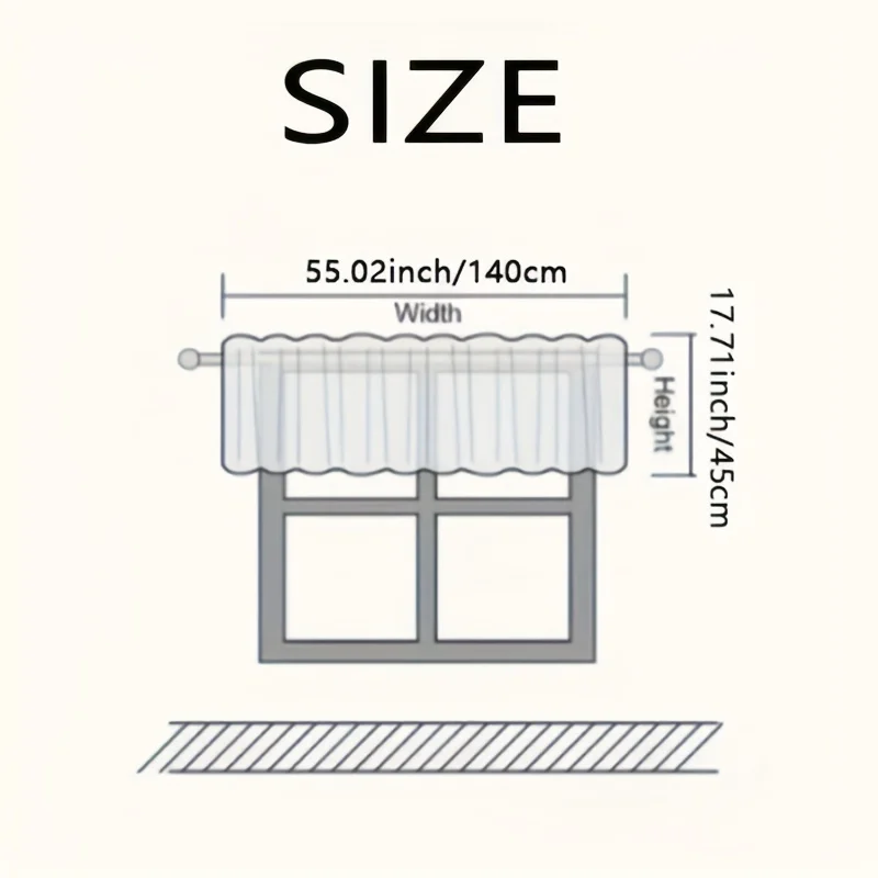1pc Simple Fresh Lattice Short Curtain Suitable for Kitchen, Living Room, Bedroom, Balcony, Window Decoration