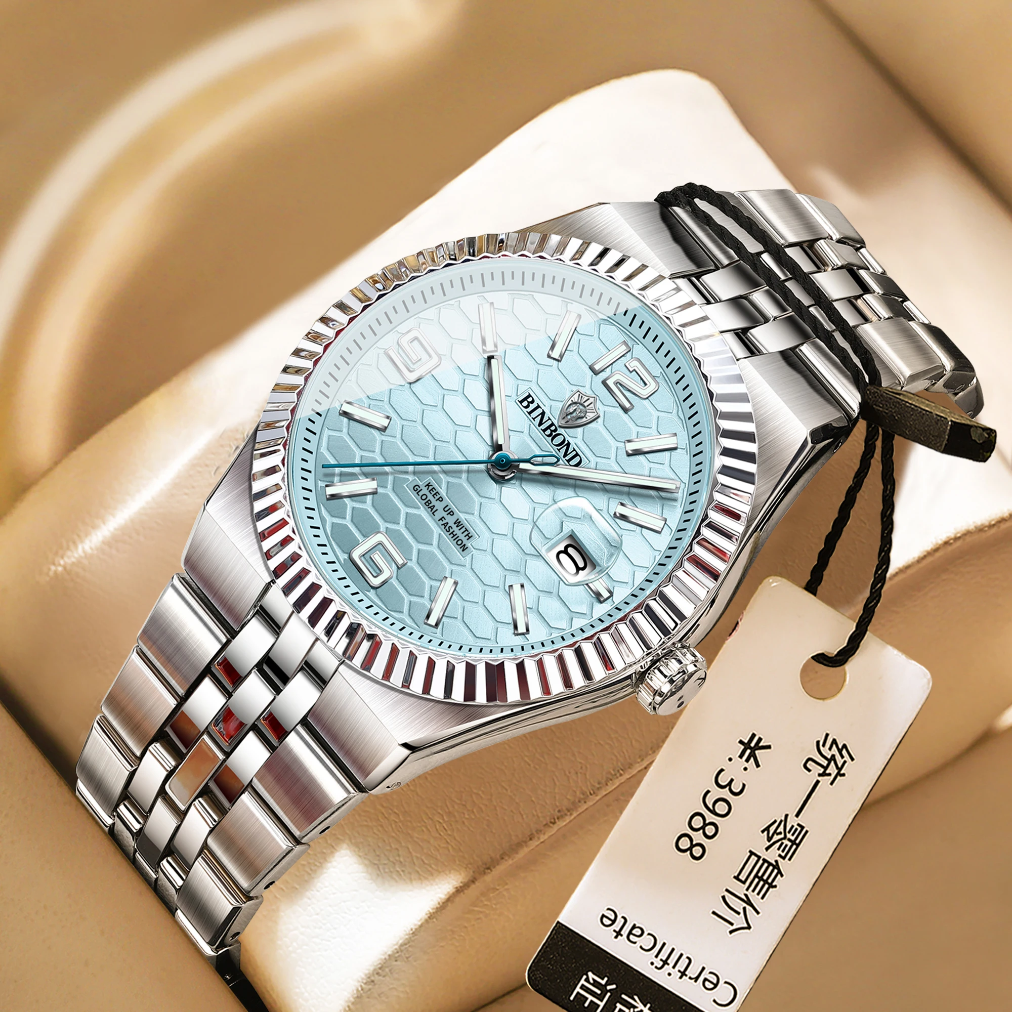 Vintage Fashion Complete - BINBOND2026 トップブランド新作 8181 ビジネスメンズクォーツ腕時計 防水 夜光