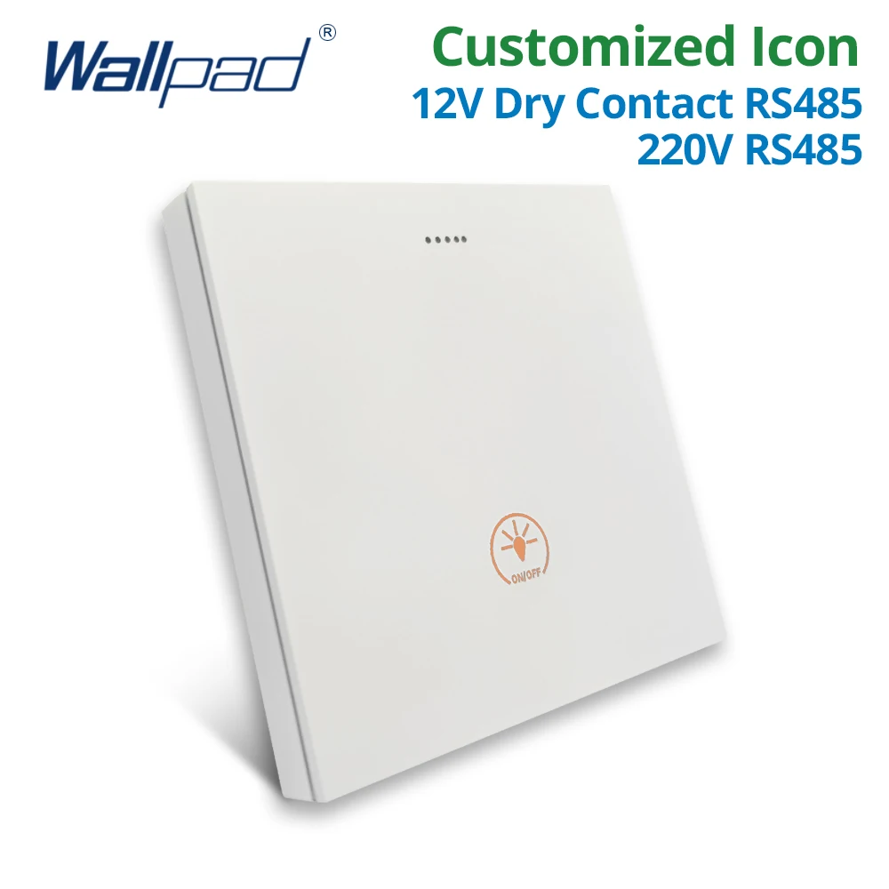 1 2 3 4 Gang 2 Way włącznik ze wskaźnikiem LED Wallpad ścienne lekki przycisk AC110 ~ 220V DC12V suchego kontaktu RS485 biały Panel PC