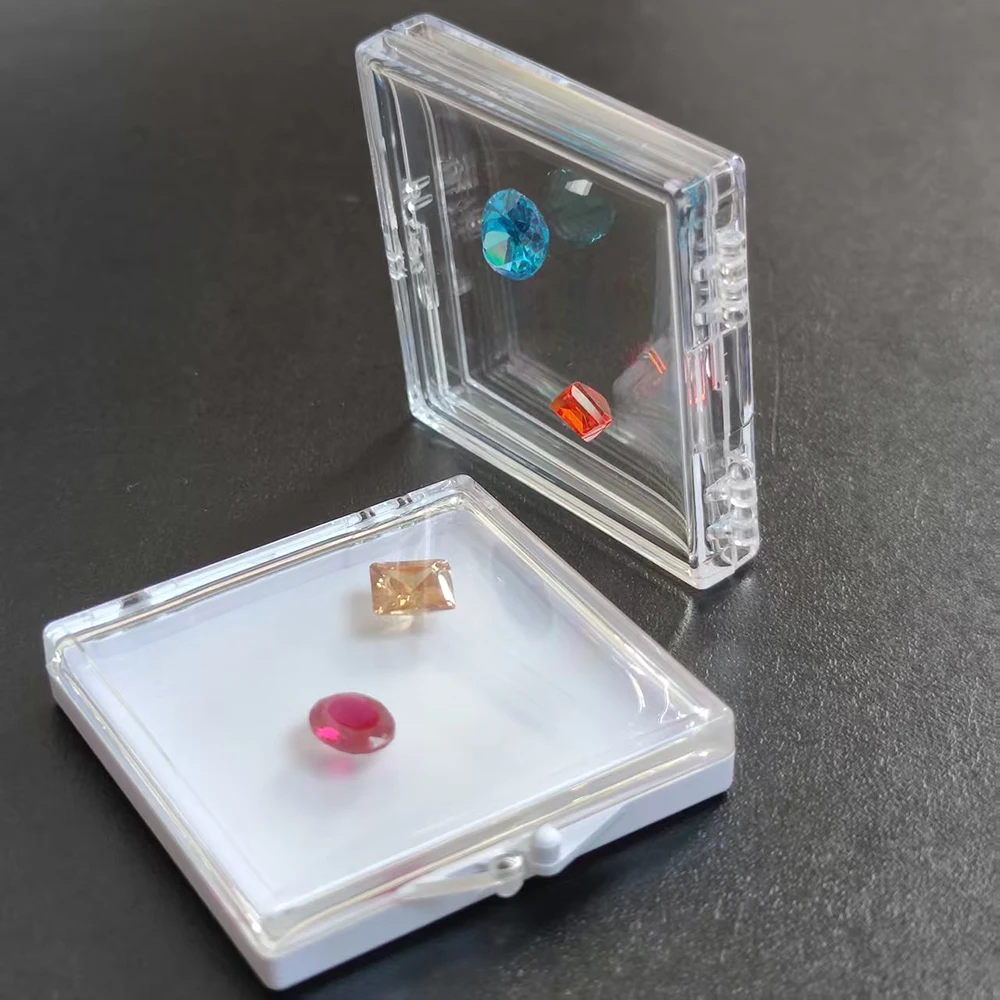 

Прозрачная плавающая коробка для демонстрации ювелирных изделий с драгоценными камнями, футляр для хранения камней, упаковка для образцов драгоценных камней, витрина, держатель для бриллиантов, подарочная коробка, 2 шт.