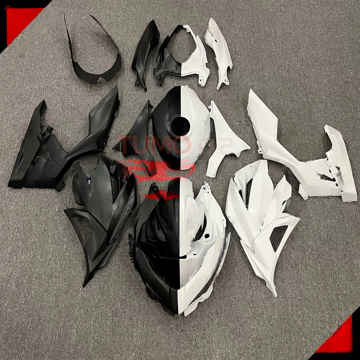 Suitable for Kawasaki Ninja 400ninja 18-21 22 23 models, all body printed modified motorcycle fairing ABS plastic