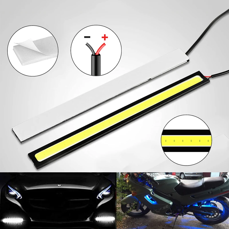 6 PCS Car DRL 17CM COB LED Bulb 12V 7000K White Styling Trunk Daytime Running Lights External Atmosphere Work Lamp Super Bright