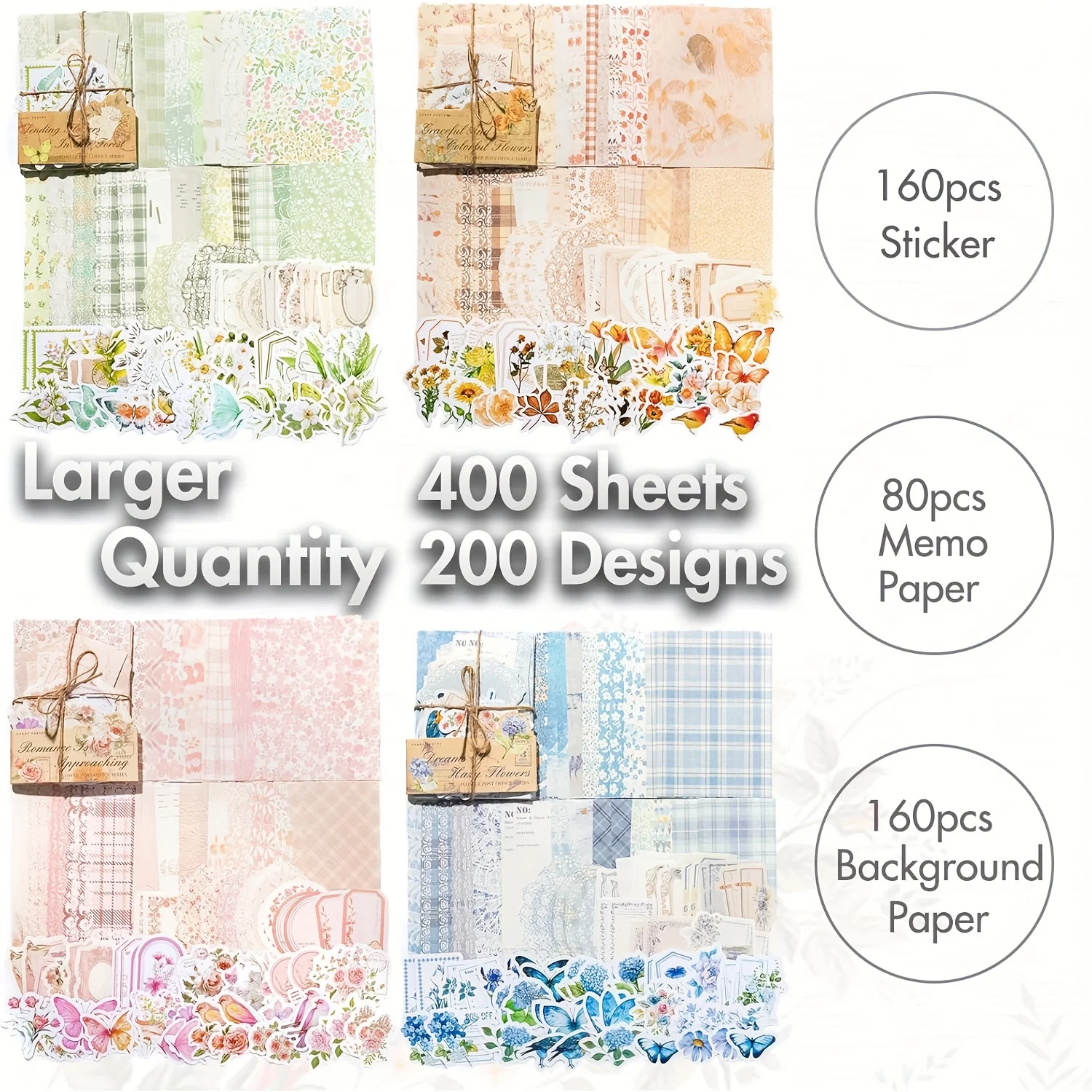 400 قطعة/4 حزمة خمر الأزهار قصاصات ورقية و ملصقات المجلات مجموعة متنوعة غير المرغوب فيه مجلة الحرف مخطط ألبوم الكولاج DIY بها بنفسك