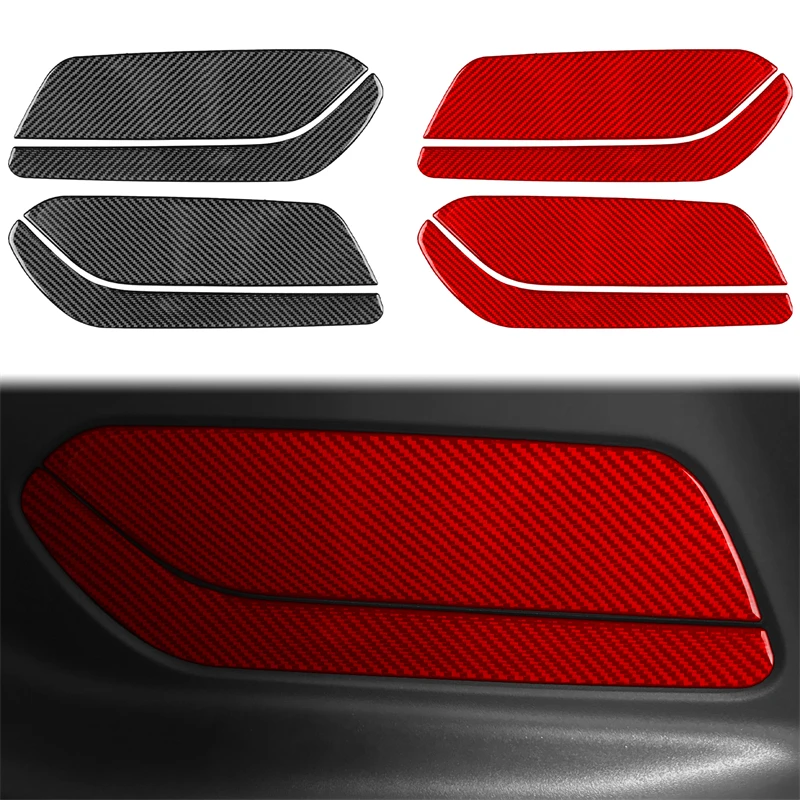 For Ford Mustang GT 2024 2025 LHD RHD Car Rear Seat Door Panel Interior Trim Accessories Real Soft Carbon Fiber Sticker ﻿