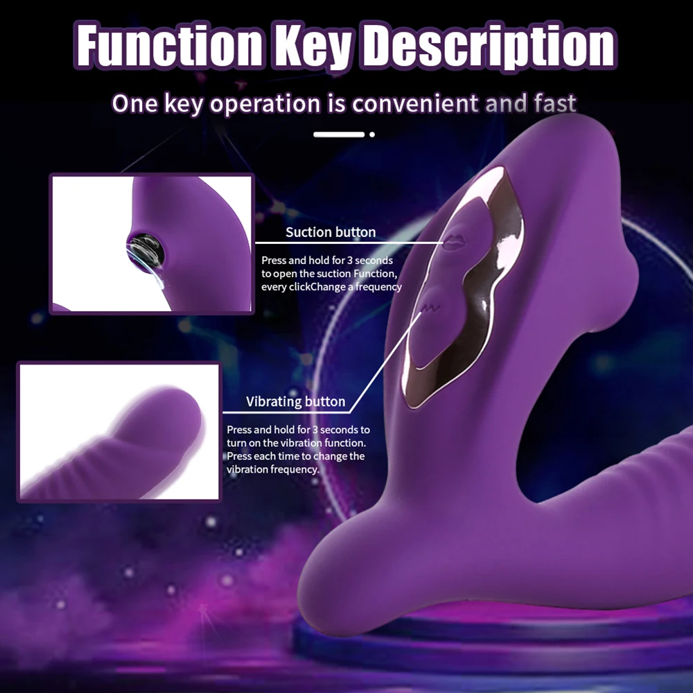 G Spot Dildo Vibrator Clit Sucker with 9 Modes Oral Sucking Powerful Clitoris Stimulator Sex Toys for Couples Adult Supplies