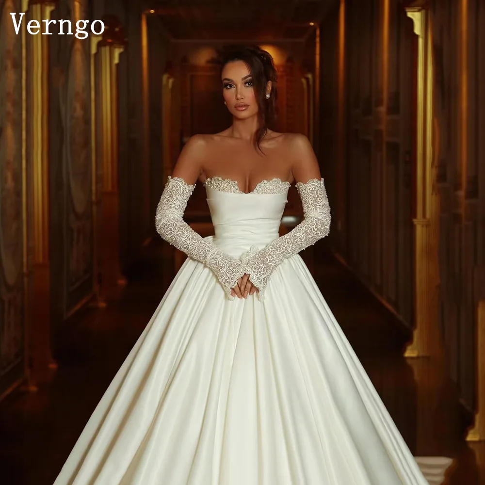 

Verngo Luxury Lace Wedding Dress Sweetheart A Line Countine Birde Dress Customized vestidos de novia 2026 elegante