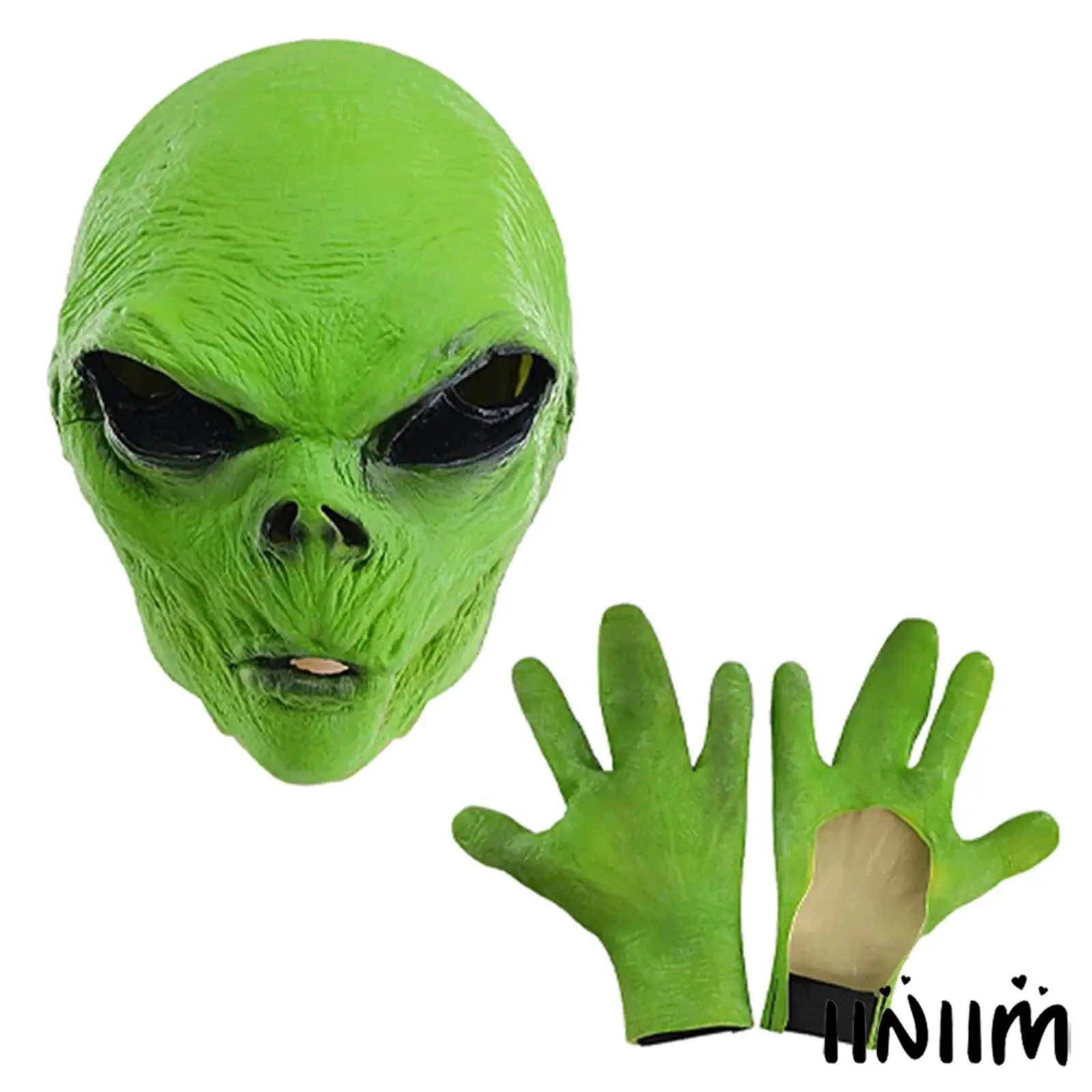 

High Definition Scary Alien Face Mask with Breathable Latex Material And Gloves for Halloween Horror Themed Events And Pranks