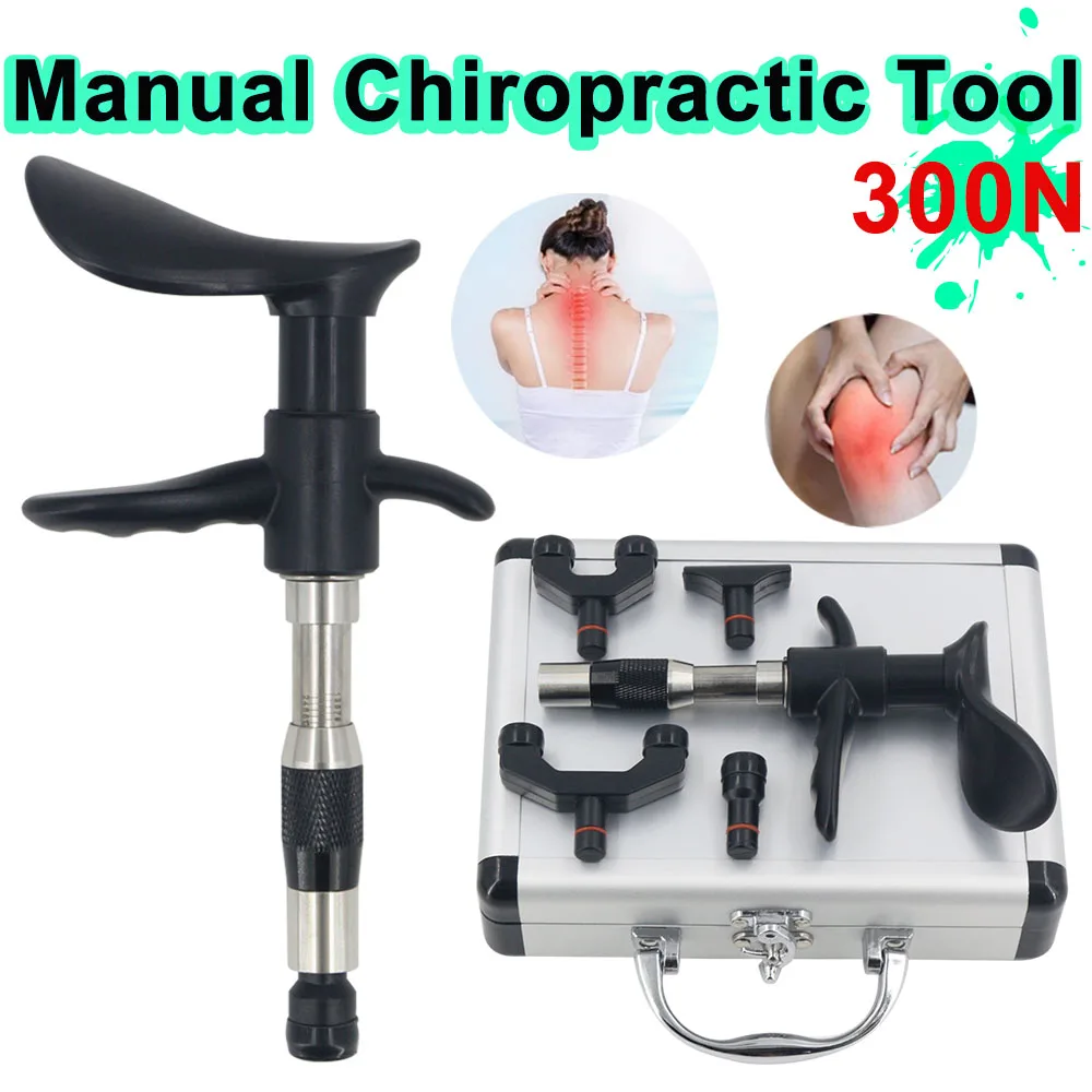 Новейший ручной массажный пистолет, инструмент для регулировки хиропрактики, 300N, массажер для спины, 10 уровней, регулировка позвоночника, терапия