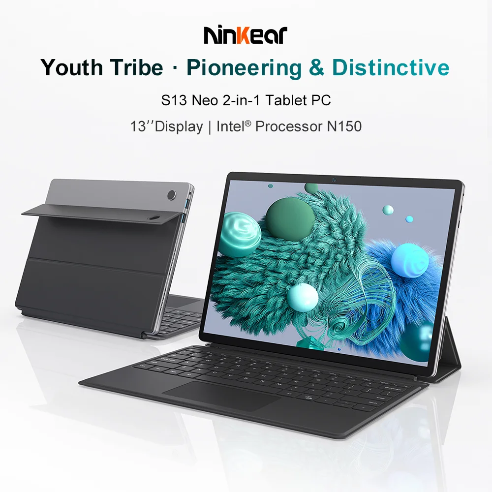 Ninkear S13 Neo 2-in-1 Laptop Tablet, 13-Inch 3K IPS 3:2 Display, Intel N150, Magnetic Detachable Keyboard, All-Day Battery, Versatile Connectivity, AI-Ready for Work, Study and Travel