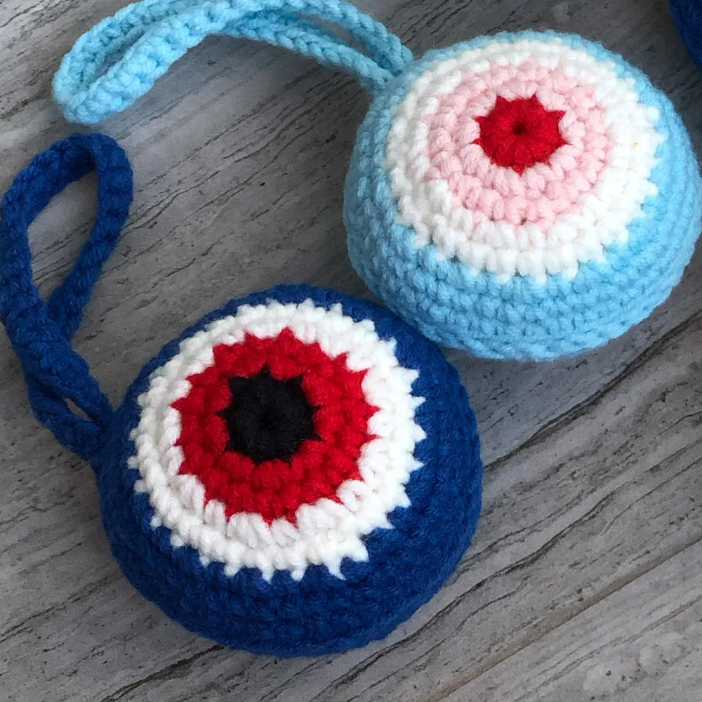 Evil Eye Key Chain Pendant Decoration Crochet Cute Evil Eye Hanging Drop For Bag Ornament For Christmas Nice New Year Gifts