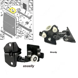 Right Sliding Door Center Roller Hinge for Citroen Jumper III, Fiat Ducato III, Peugeot Boxer III  1344266080;1376704080