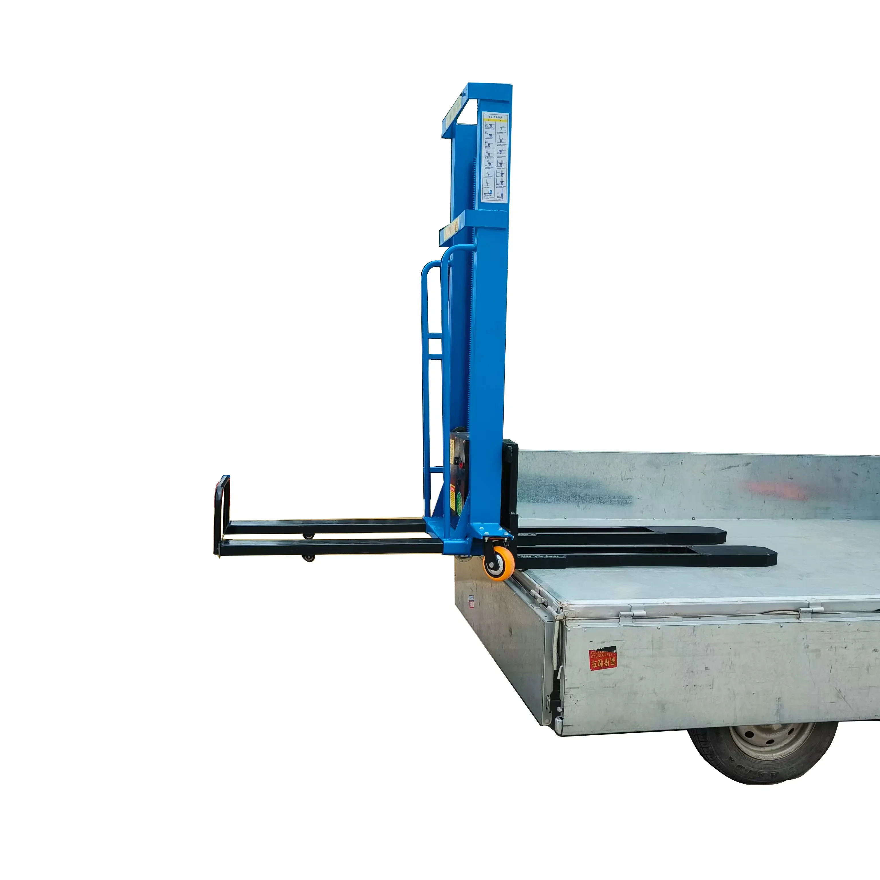 Portable Electric Forklift With One Ton Handling Cargo Lift for Truck Fully Electric Hydraulic Unloading Self Lift Stacker