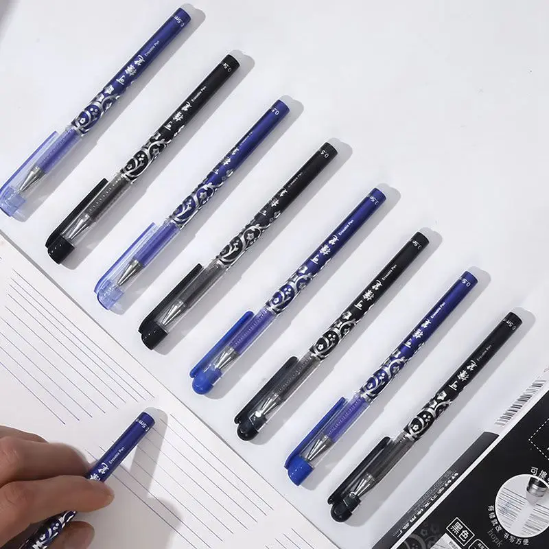 Erasable Gel Pens Set 0.5 mm Fine Point Blue Kawaii Ballpoint Pen for Writing Stationery Office School Supplies Cute Stationery