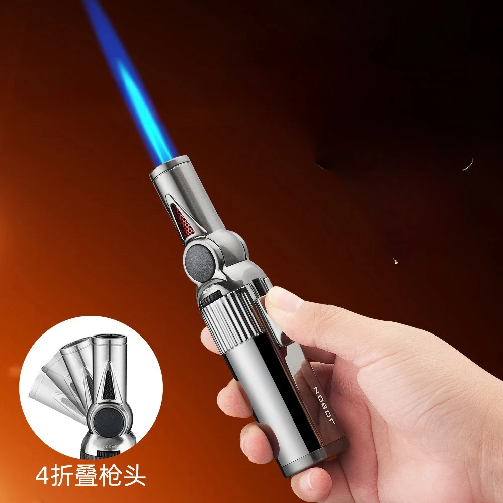 

Portable Folding Direct-flush Lighter Anti-accidental Touch Fixed Flame Continuous Burning Candle BBQ Cigar Accessories