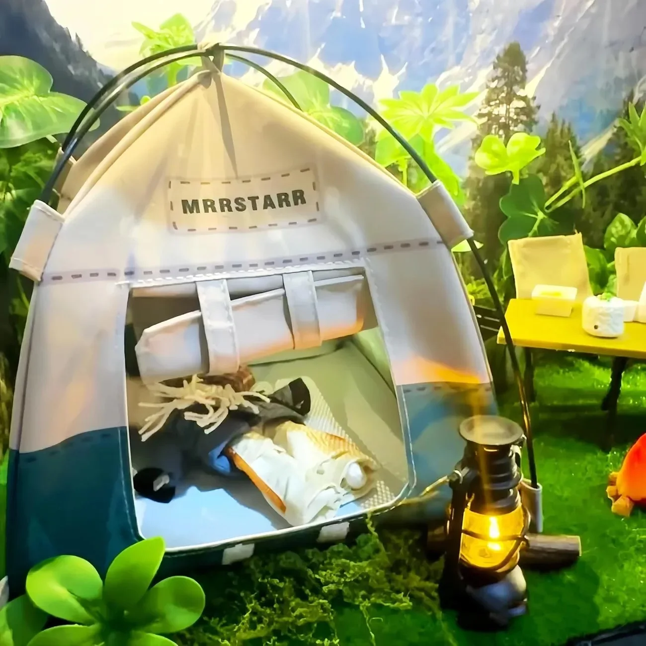 Ropa Labubu Pop Accessoires Cadeau Voor 10/15/17cm Labubu Pop Speelset Mini Outdoor Camping Tent Simulatie Model Adventure Gear