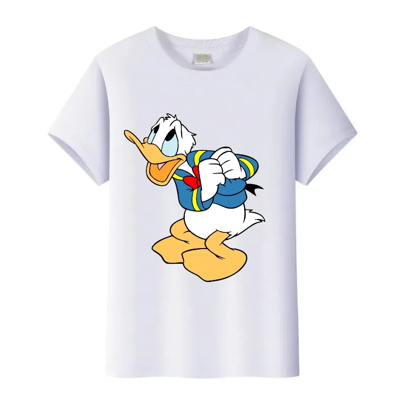 مضحك ديزني الكرتون ميكي ماوس دونالد داك طباعة الملابس الصيف فتاة بلايز المرأة التي شيرت الاطفال تي شيرت الأسرة تيز البلوزات الرخيصة