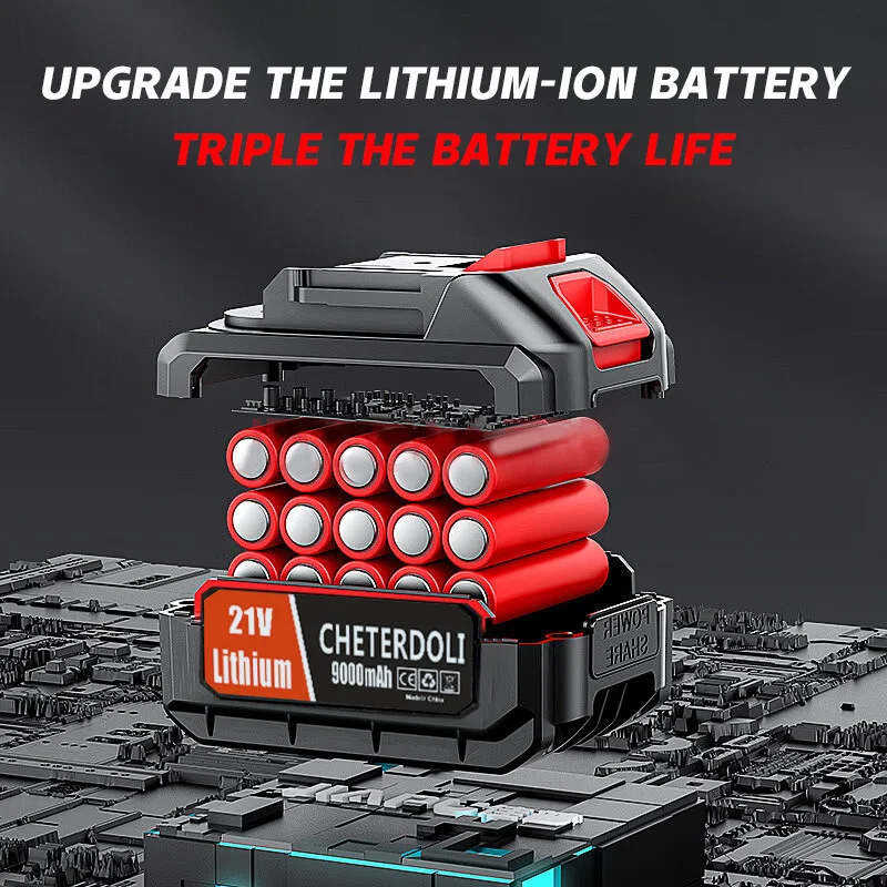 マキタ 21V チェーンソー、インパクトレンチ、グラインダー用 3AH/6AH/9AH リチウムイオンバッテリー