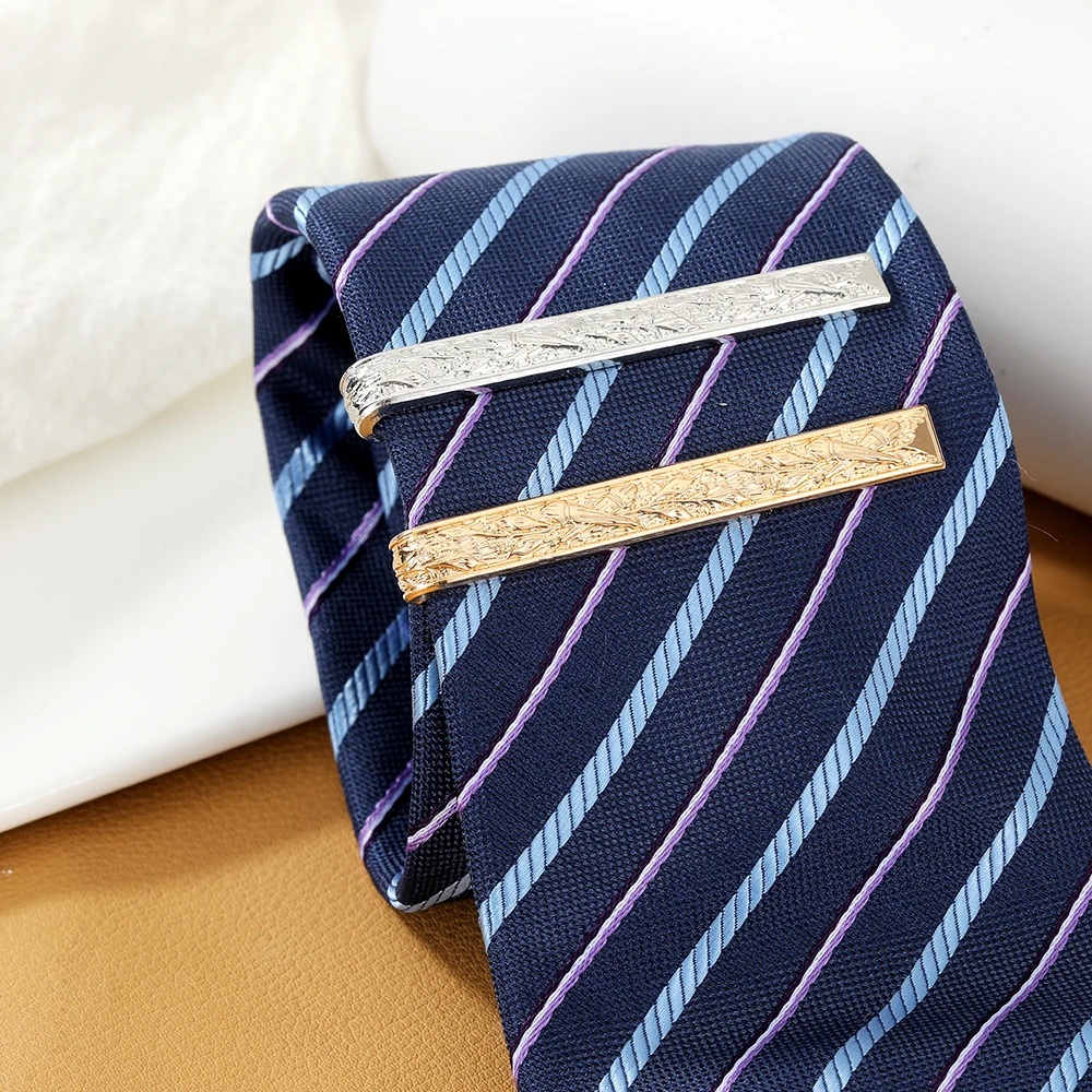 Classic Pretty Golden Torch Olive Branch Pattern Tie Clip For Men Jewelry With Free Shipping