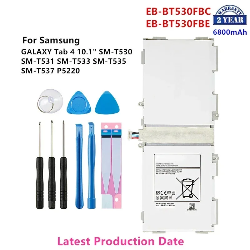 

Brand New Tablet EB-BT530FBE EB-BT530FBC Battery For Samsung Galaxy Tab 4 10.1" SM-T530/T531/T533/T535/T537 P5220 +Tools