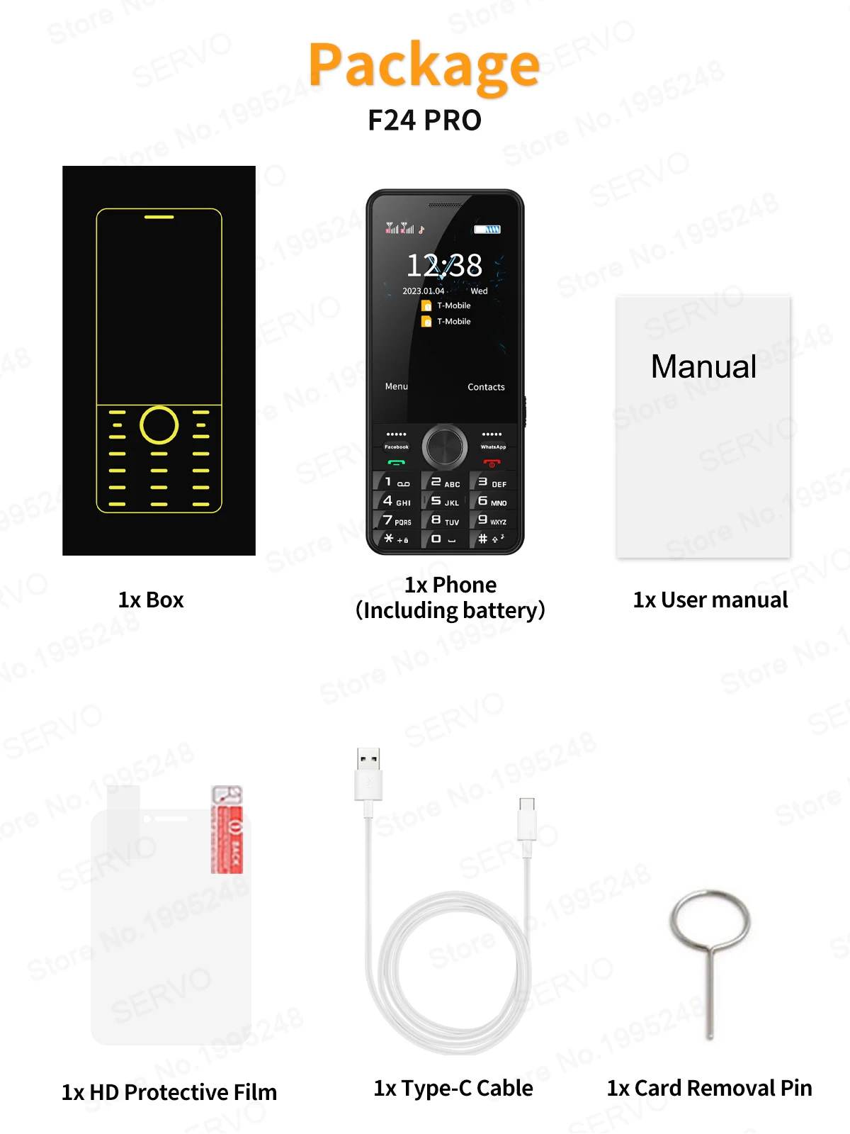 SERVO F24 PRO 4G Android Smart Phone 3.5" HD Screen MTK6737 2GB+16GB WIFI GPS Dual Camera Play Store Mobile Phone 2500mAh TYPE-C