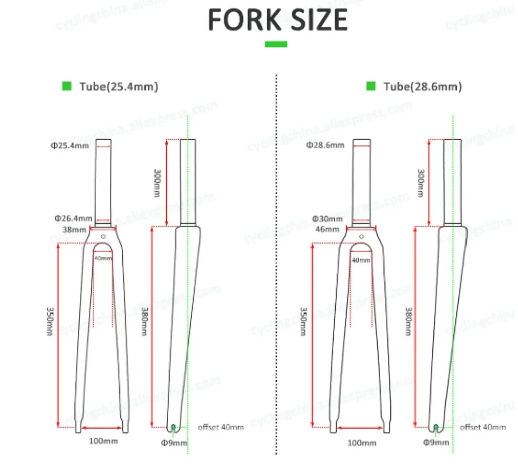 Nologo 700C Road Bike Quick Release Type Front Fork 3K Gloss Full Carbon 25.4/28.6mm Round Tube V Brake Road Fork Bicycle Parts