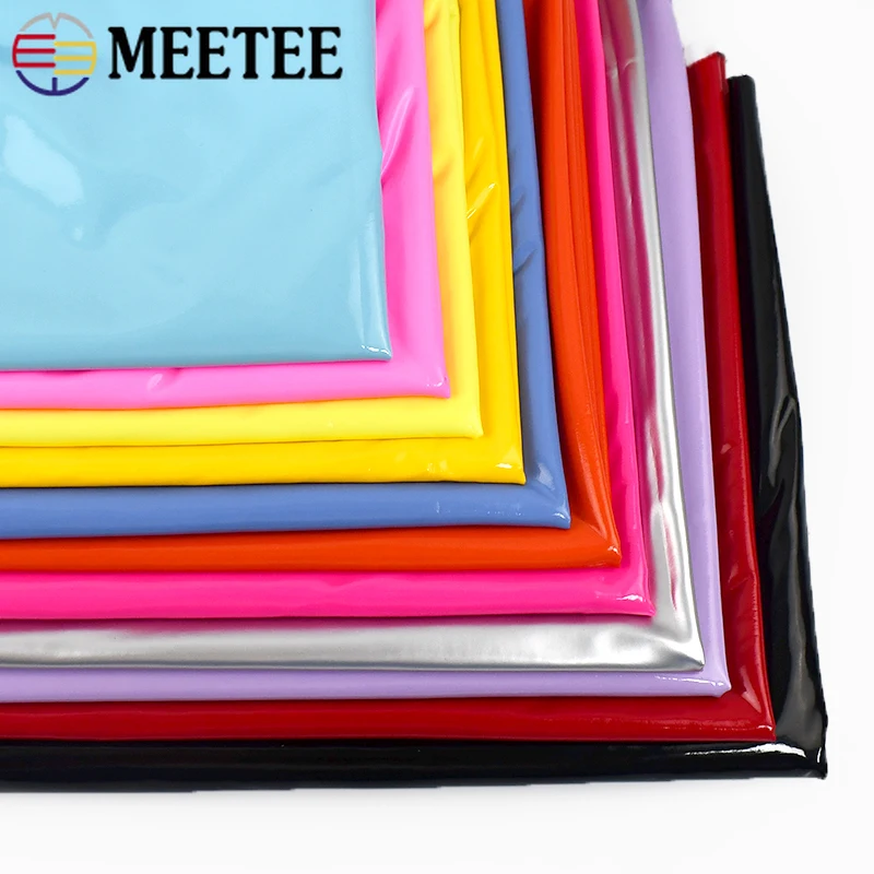 

50*145cm Faux PU Fabrics Glossy Soft Leather Fabric Elastic Leather-Pants Dress Clothes Cloth Crafts Material Sewing Accessories