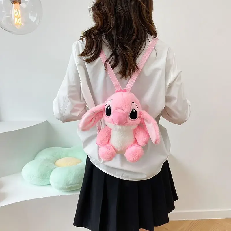 Disney Plush Backpack for Girl Stitch Mini Toddler Kids Backpack School Bag College Student Kawaii Portable Pink Birthday Gift