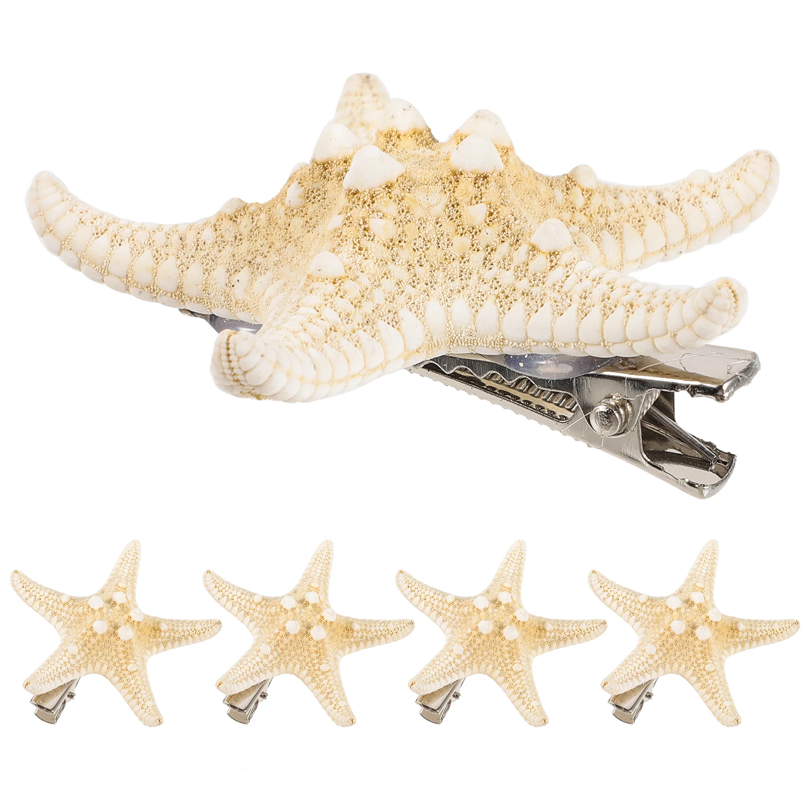 

4pcs Sea Star Hair Clips Elegant Beach Hair Accessories for Party Bridal Prom Decoration Gift Dried Hairpin