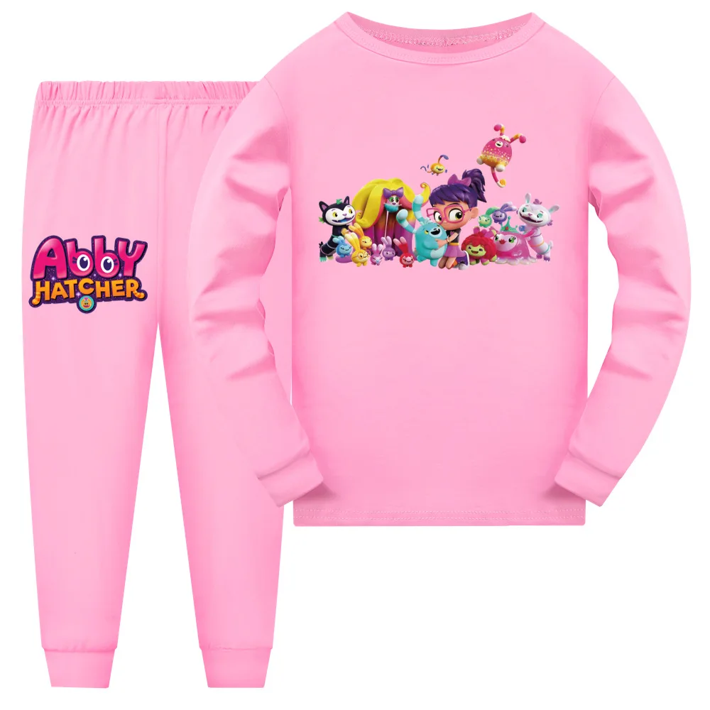 Kids Pajamas Sets Abby Hatcher Boys Girls Sleepwear Set Cotton Long Sleeve T-shirt+Pant Sets Girls Cloth Homewear Pyjama Suit