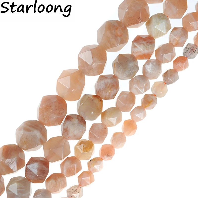 

6-12mm AAA Grade Faceted Sunstone Sun Stone Beads Natural Stone Beads DIY Loose Strand for Jewelry Making Bracelet Necklace