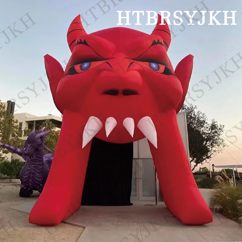 

Inflatable red ghost head arch inflatable entrance tunnel Arch mouth tunnel Halloween tunnel decoration props