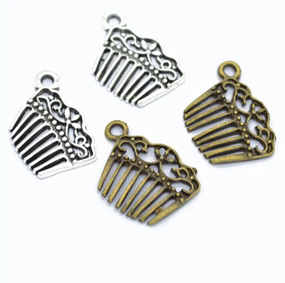 

150pcs Charms Barber Comb 13x19mm Tibetan Bronze Silver Color Pendants Antique Jewelry Making DIY Handmade Craft Pendant F0415