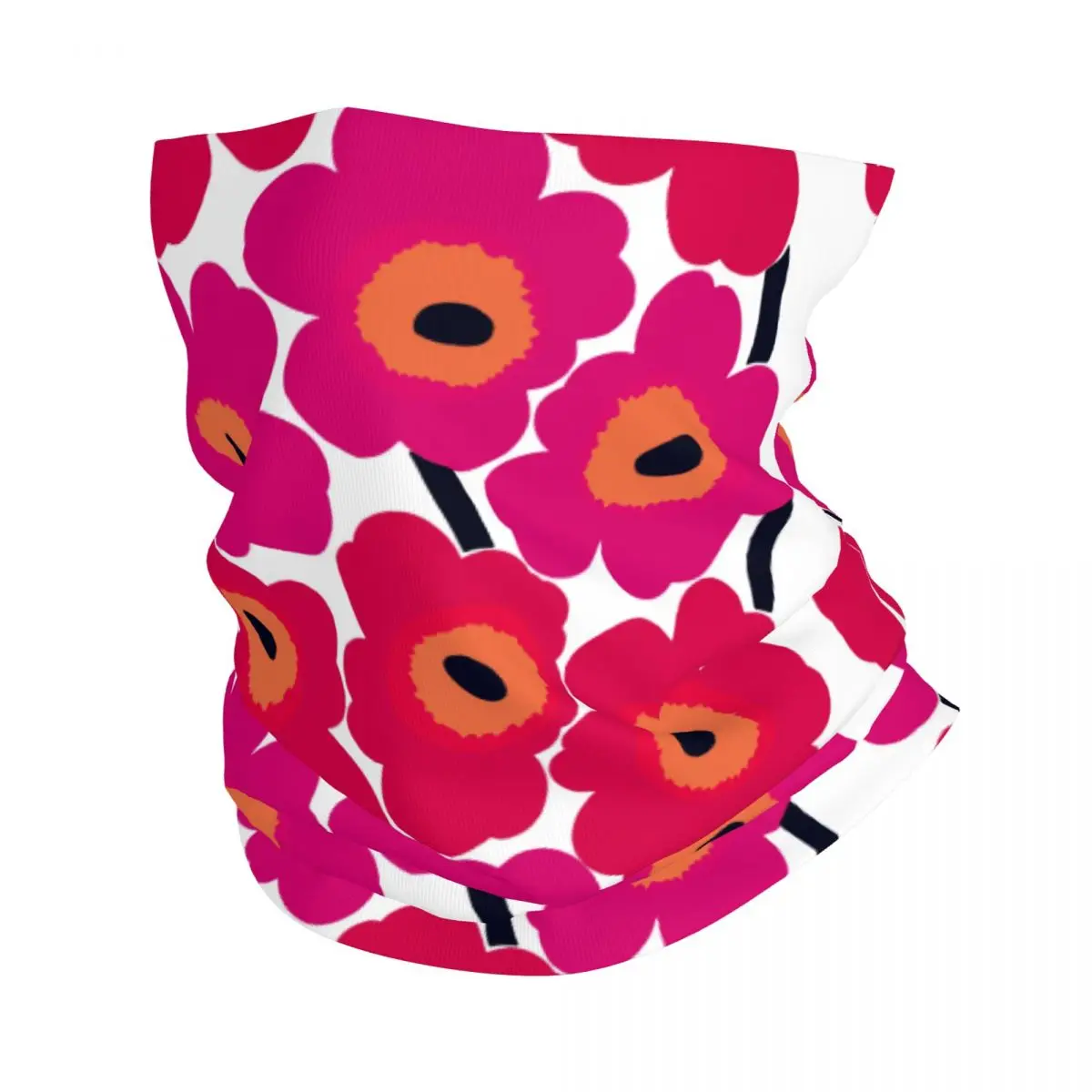 Custom Little Poppy Print Bandana Neck Gaiter UV Protection Face Scarf Cover Women Men Modern Style Headband Tube Balaclava