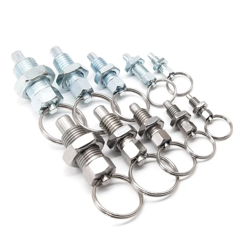 Stainless Steel Index Plungers M6 M8 M10 M12 M16 Zinc Plated Hand Retractable Spring Locating Indexing Ring Plungers