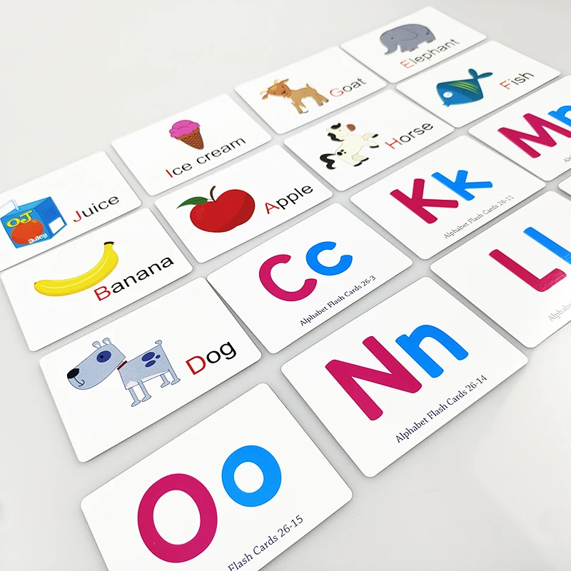 Flash Cards Alphabet carte Flash a doppia faccia Toddlers ABC lettere giocattolo per l\'apprendimento educativo bambini in età prescolare flashcard