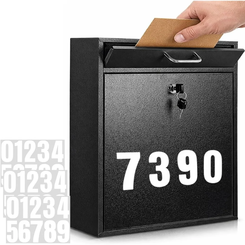

Secure Wall Mount Locking Mailbox for Home Office Apartment Outdoor Use 12x10.5x4.7 Inches