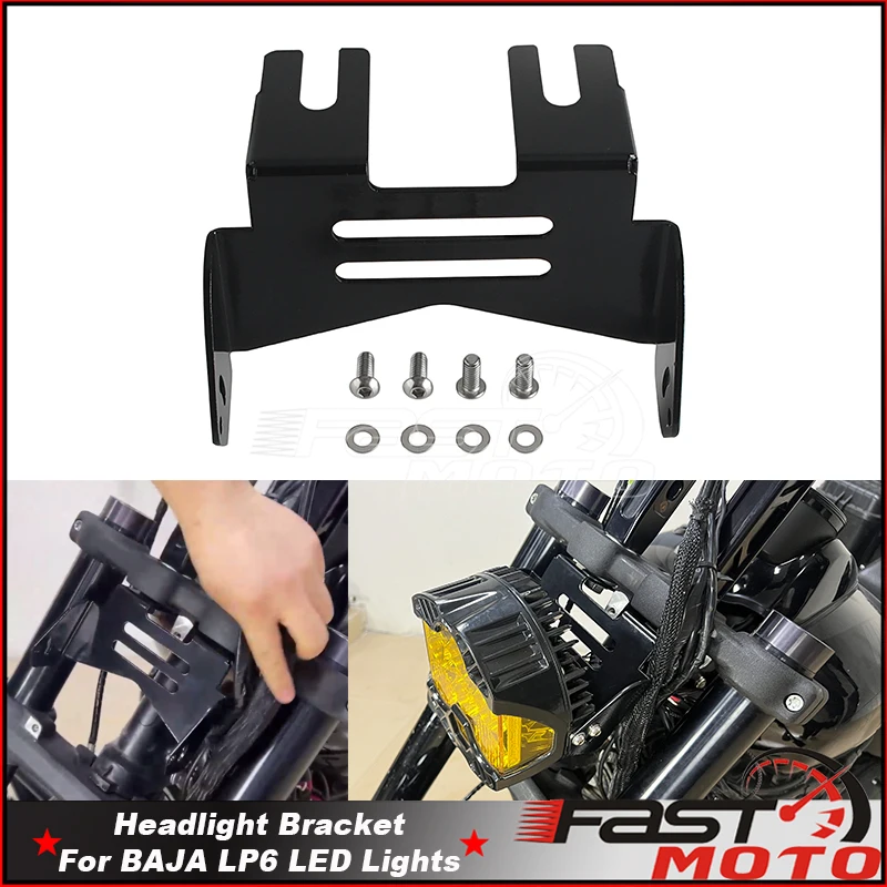 

Moto 3.5" Universal Mount Bracket For Baja Designs LP6 Headlight For Harley Low Rider S ST Dyna Softail Sportster XL 1200 883