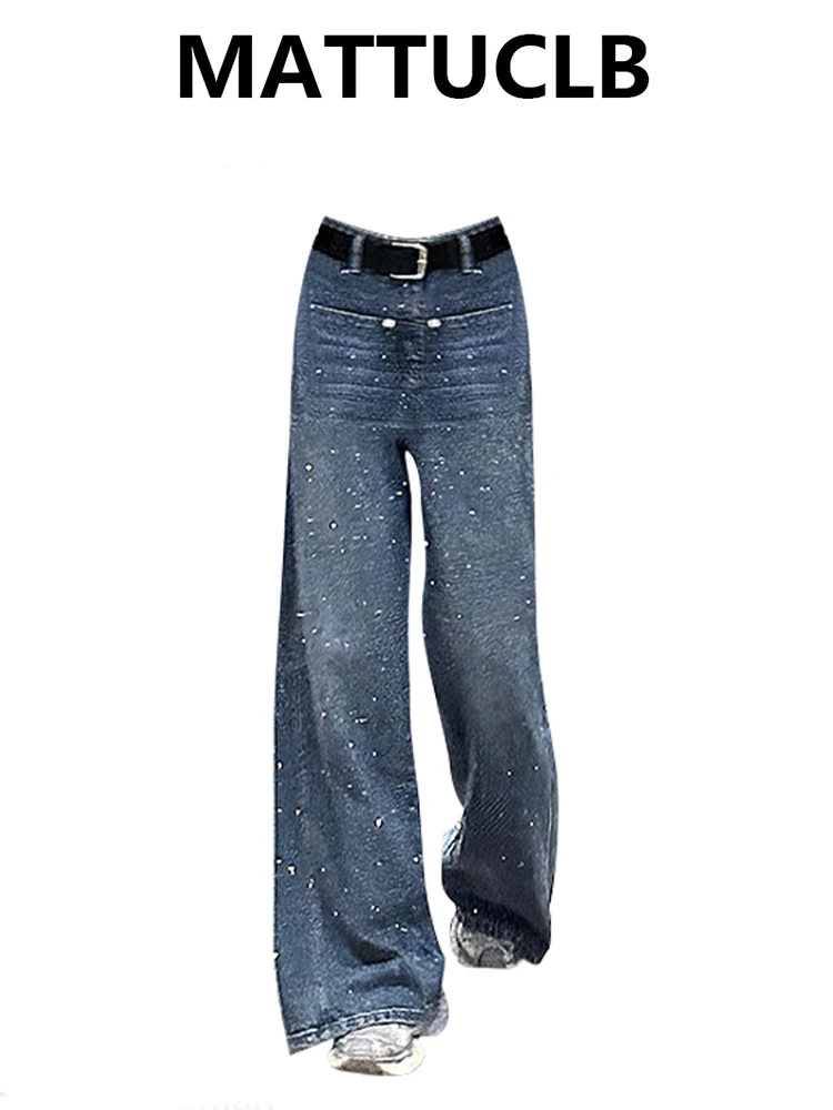 

Зимние женские джинсовые брюки Y2K Мешковатые джинсы Harajuku Ковбойские японские широкие джинсы высокого качества с низкой посадкой в Корейском стиле 2000-х годов