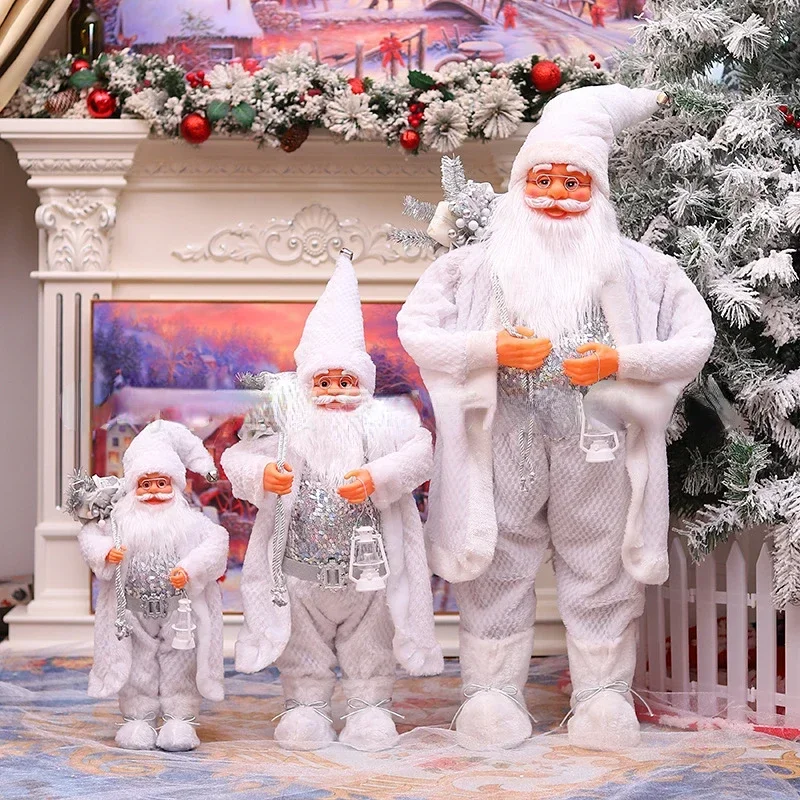 

90/60cmNew Big Santa Claus Doll Home Wedding Party Supplies Decoration2023 Children New Year Xmas Gift Window standing ornaments