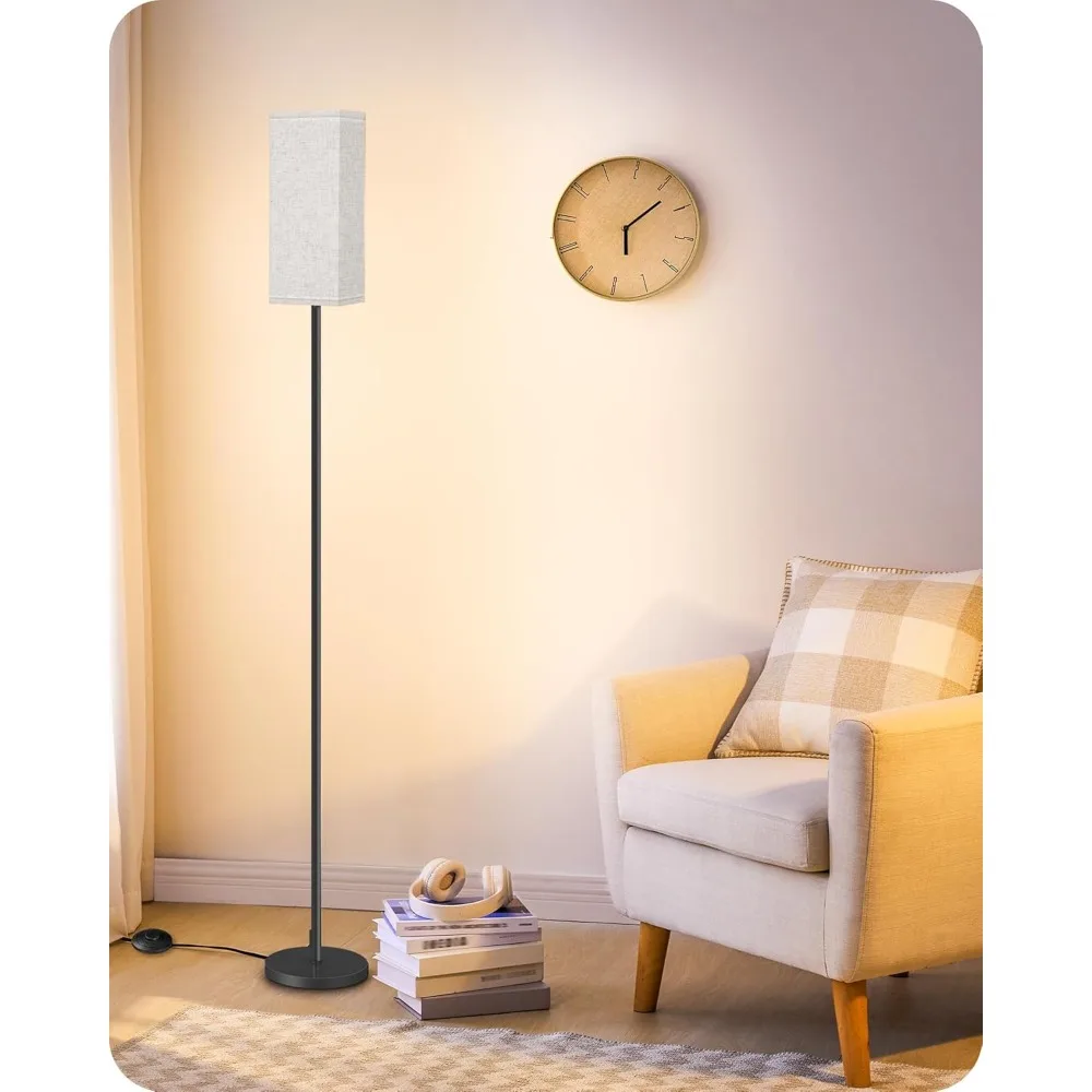 

64.6" floor lamp, pole with foot switch, modern standing lamp lampshade, minimalist freestanding lamp (bulb not included), for l