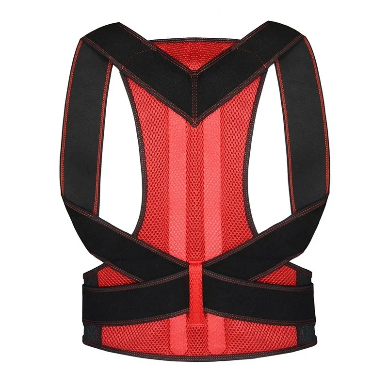 Female Male Posture Corrector Adjustable Magnetic Back Support Nylon Elastic Shoulder Back Brace Corset Back Belt