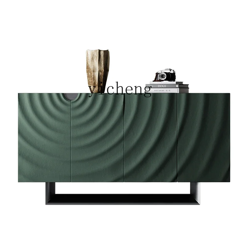 

TQH Italian-style entrance cabinet, the whole house is matched with ripple series natural marble light luxury entrance table