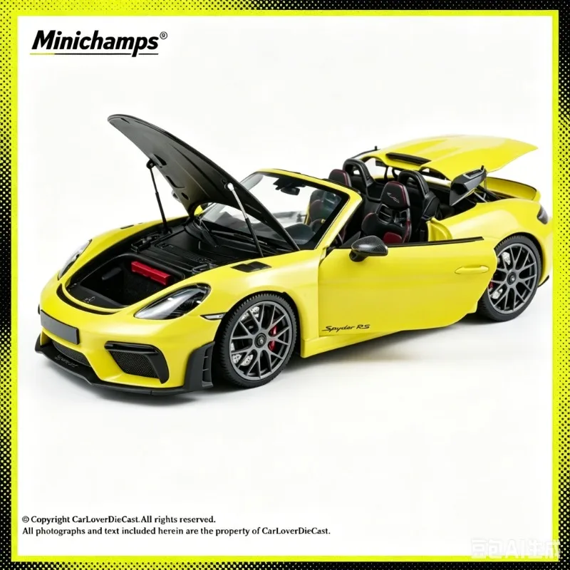 

Minichamps 1:18 718 SPYDER RS Kaman GT4 fully open alloy car model simulation static ornament, adult collectibles.