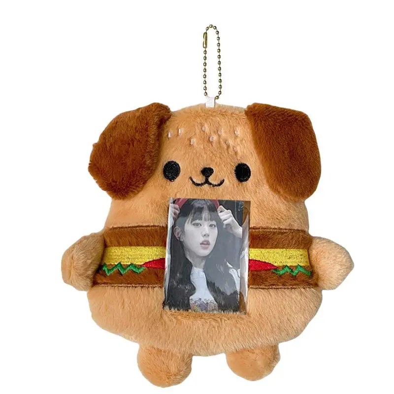 Photocard Protective Sleeve Plush Photo Card Holder Protective Sleeve Hamburger Dog Design Protective Card Sleeve For Celebrity