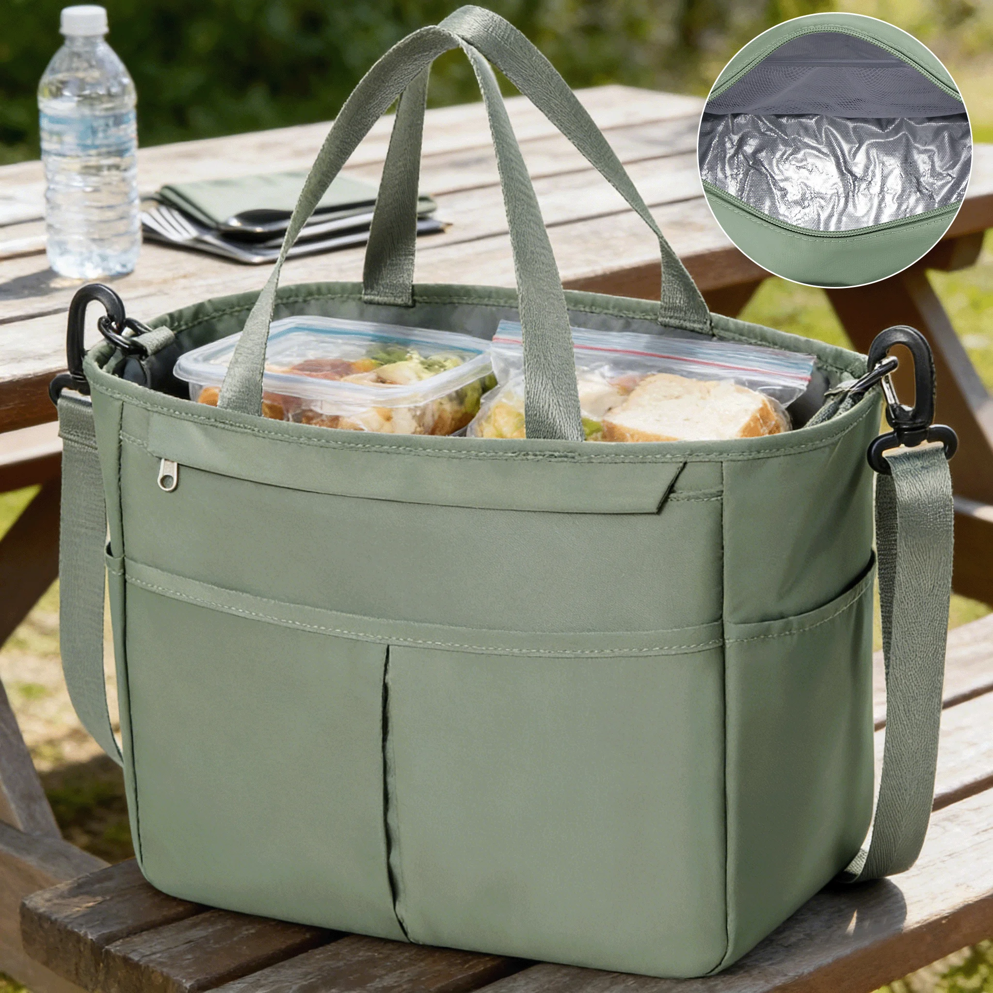 Food Basket, Insulated Lunch Bag, Isothermal & Waterproof Mini Lunch Bag, Isothermal Portable Food Bag, Picnic Lunch Bag, Office