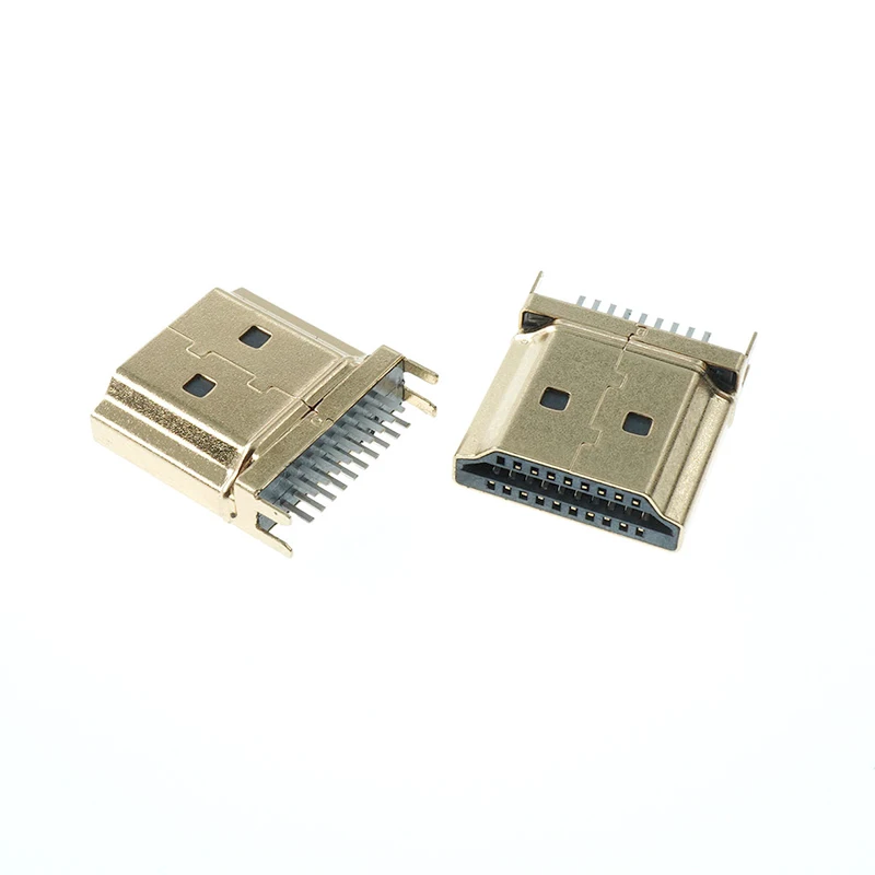 5/10pcs 19 Pin Male Plug Interface HDMI-compatible Connector,2 Row Pins 19Pin 1.6MM Spacing for HD Equipment Socket