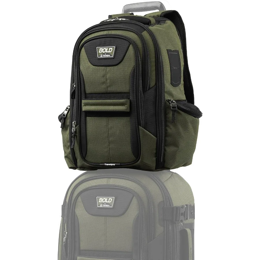 حقيبة ظهر متينة خفيفة الوزن من Travelpro Bold تناسب ما يصل إلى 15.6 بوصة للكمبيوتر المحمول والكمبيوتر اللوحي زيتوني/أسود #6