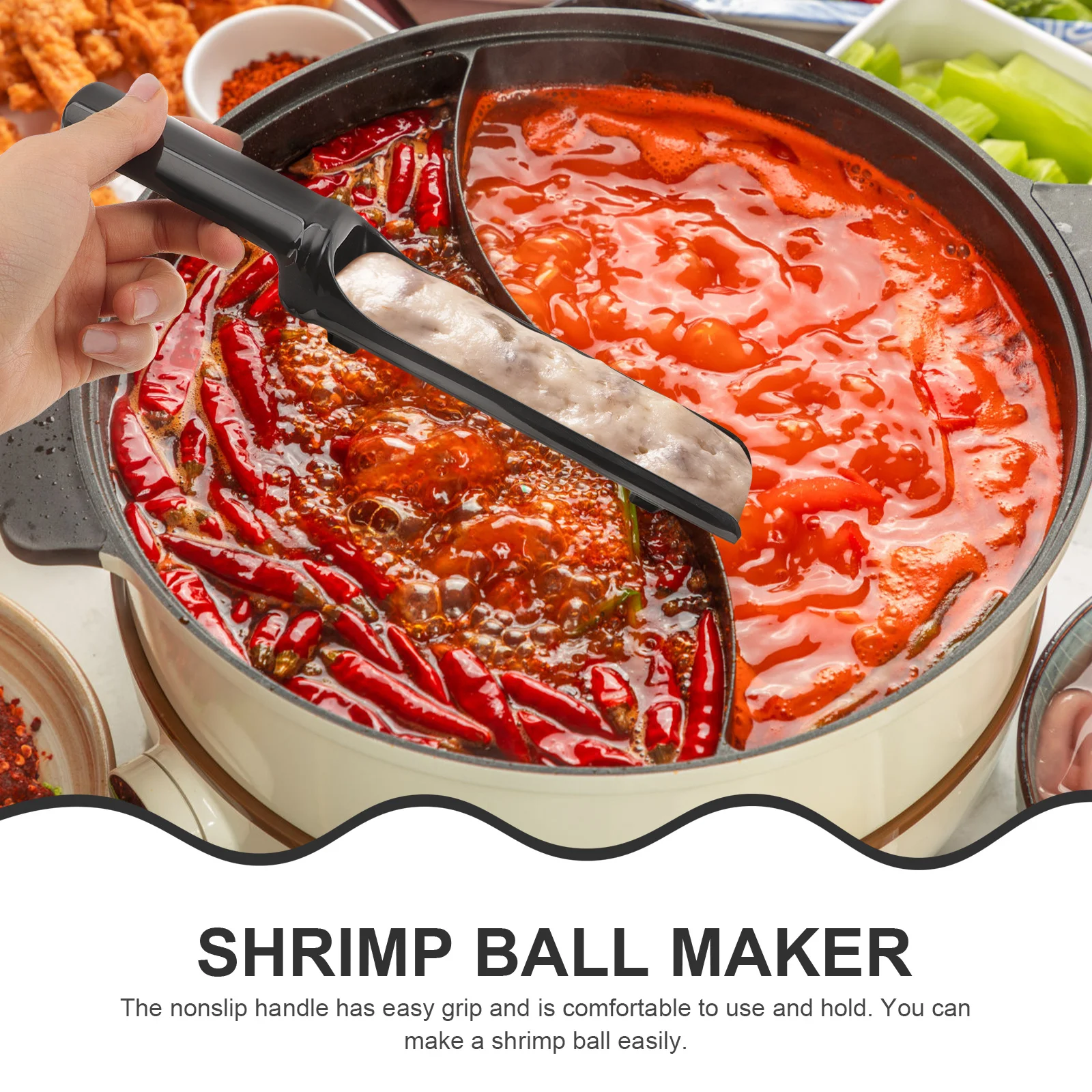 

1 Set Of Shrimp Ball Maker Smooth Surface Non-Slip Handle Easy Clean Meatball Making Tool Kitchen Gadgets For Home Restaurant