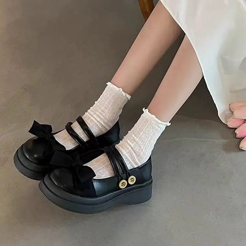 

Girls Bow Leather Dance Shoes Spring Autumn Kids Performance Soft Sole Shoes 2026 New Style Fashion Footwear